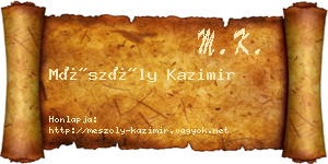 Mészöly Kazimir névjegykártya